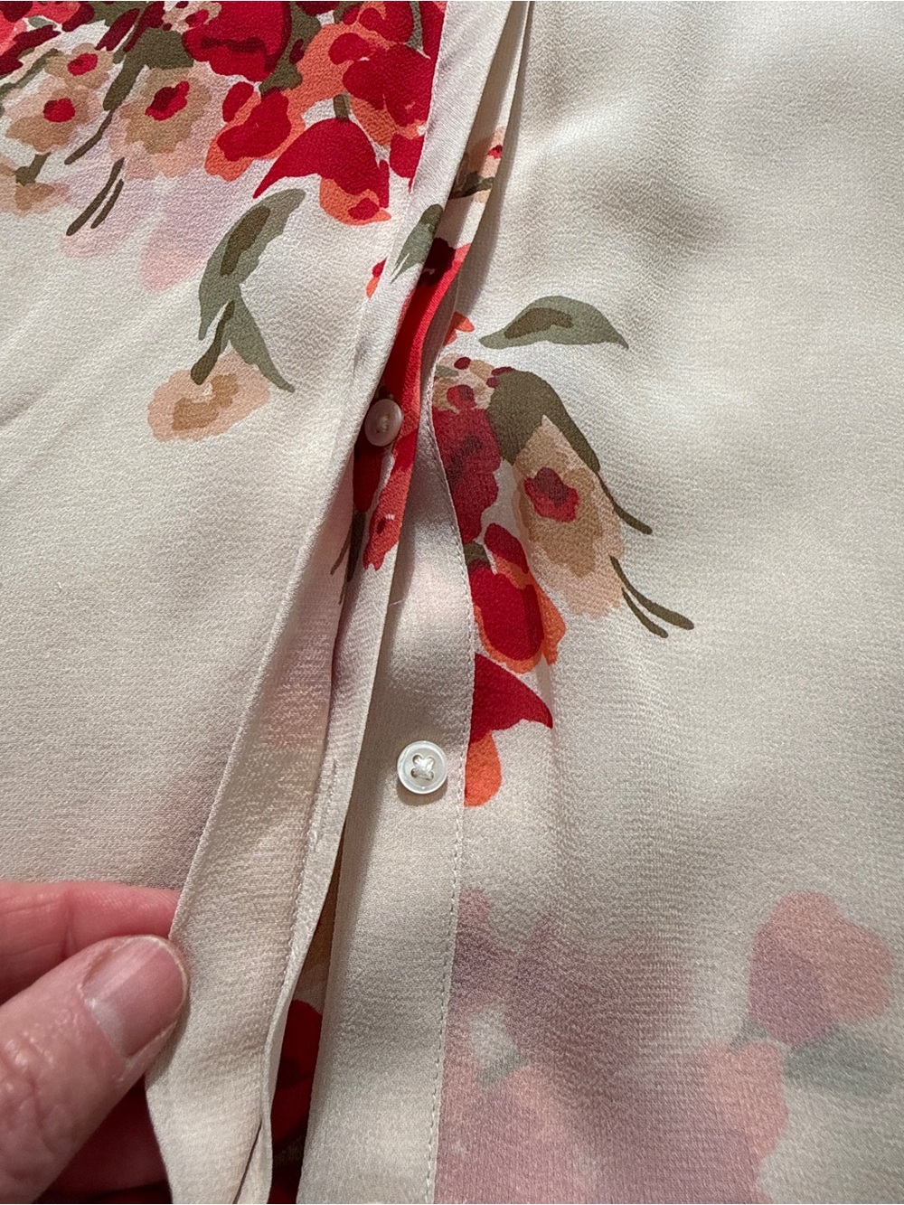 Joie 100% Silk Floral Blouse – Size M Sheer - Picture 4 of 10